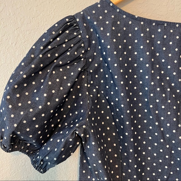 NWT BCBGMaxAzria Puff Sleeve Polka Dot Dress XS - Picture 8 of 9